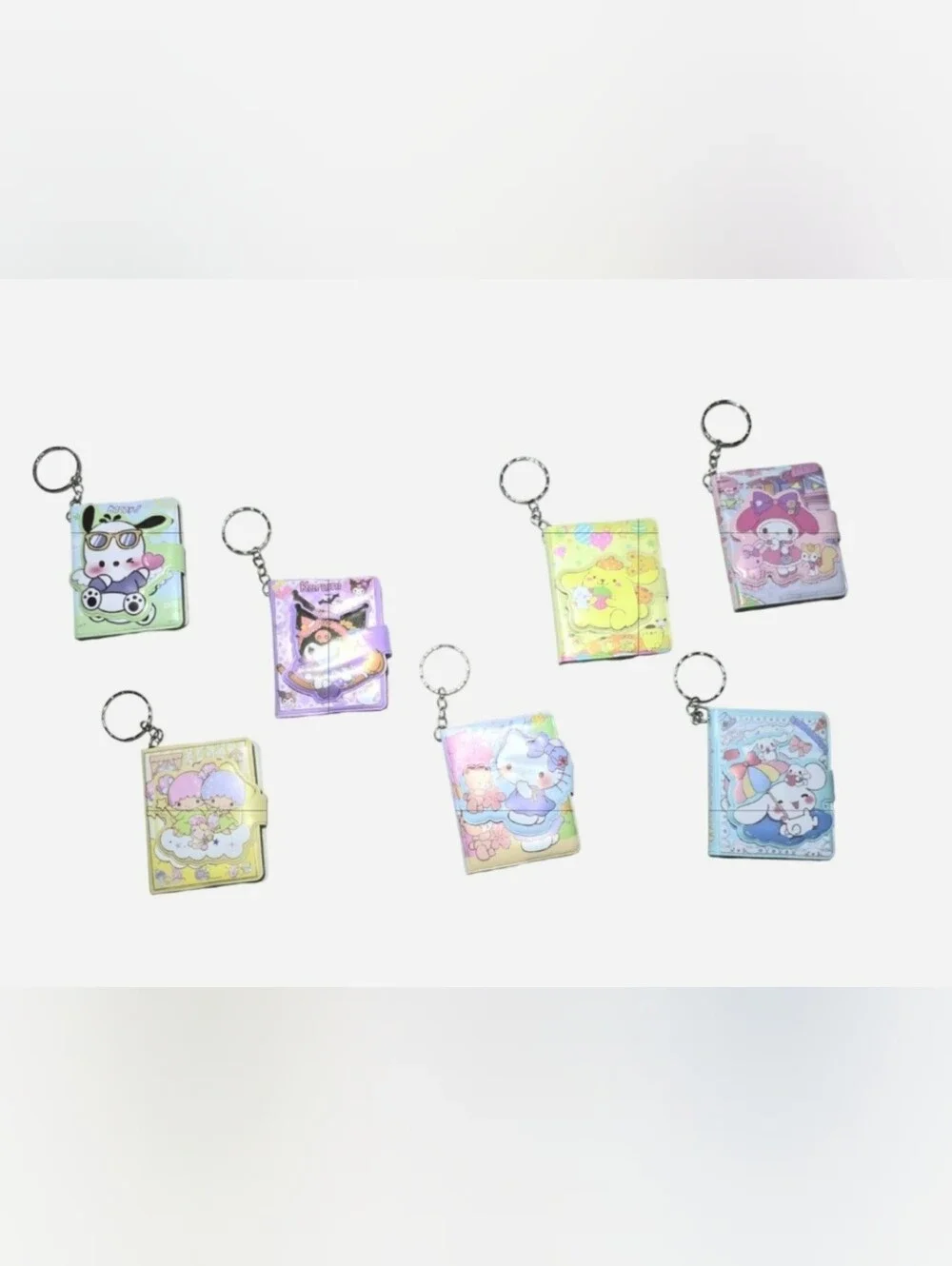 Sanrio Hello Kitty, Kuromi & Friends Mini Notebook Keychains Bundle Of 7